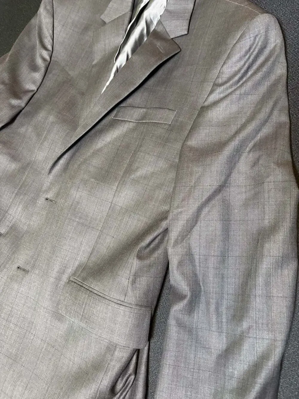 Michael Kors Grey Plaid Two-Button Suit Jacket Blazer 40R
